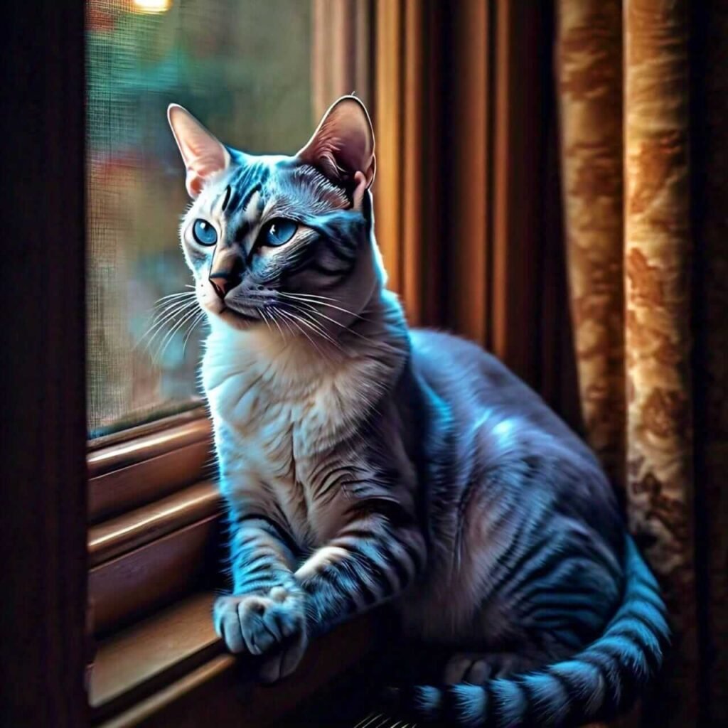 Blue Tabby Point Siamese Cat