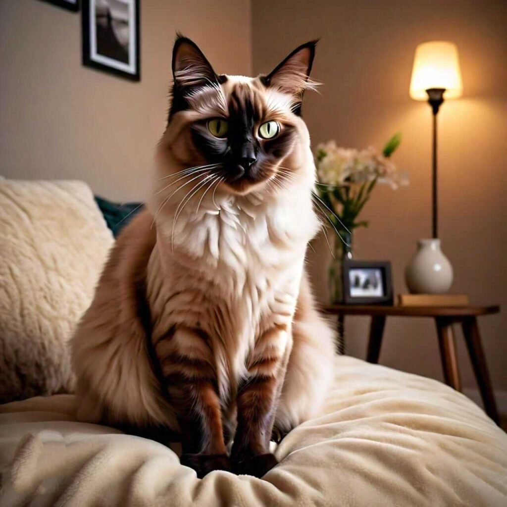 Chocolate Point Balinese Cat